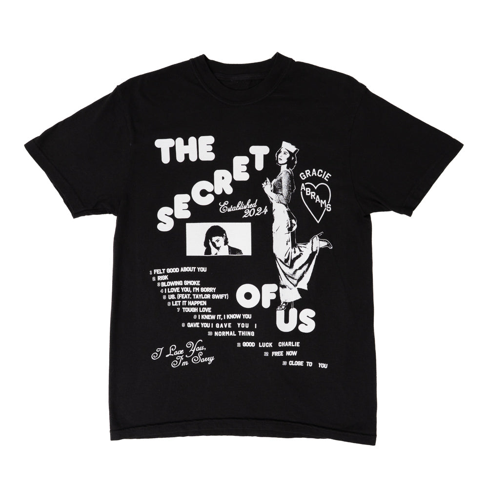 Gracie Abrams - The Secret of Us Graphic Black T-Shirt