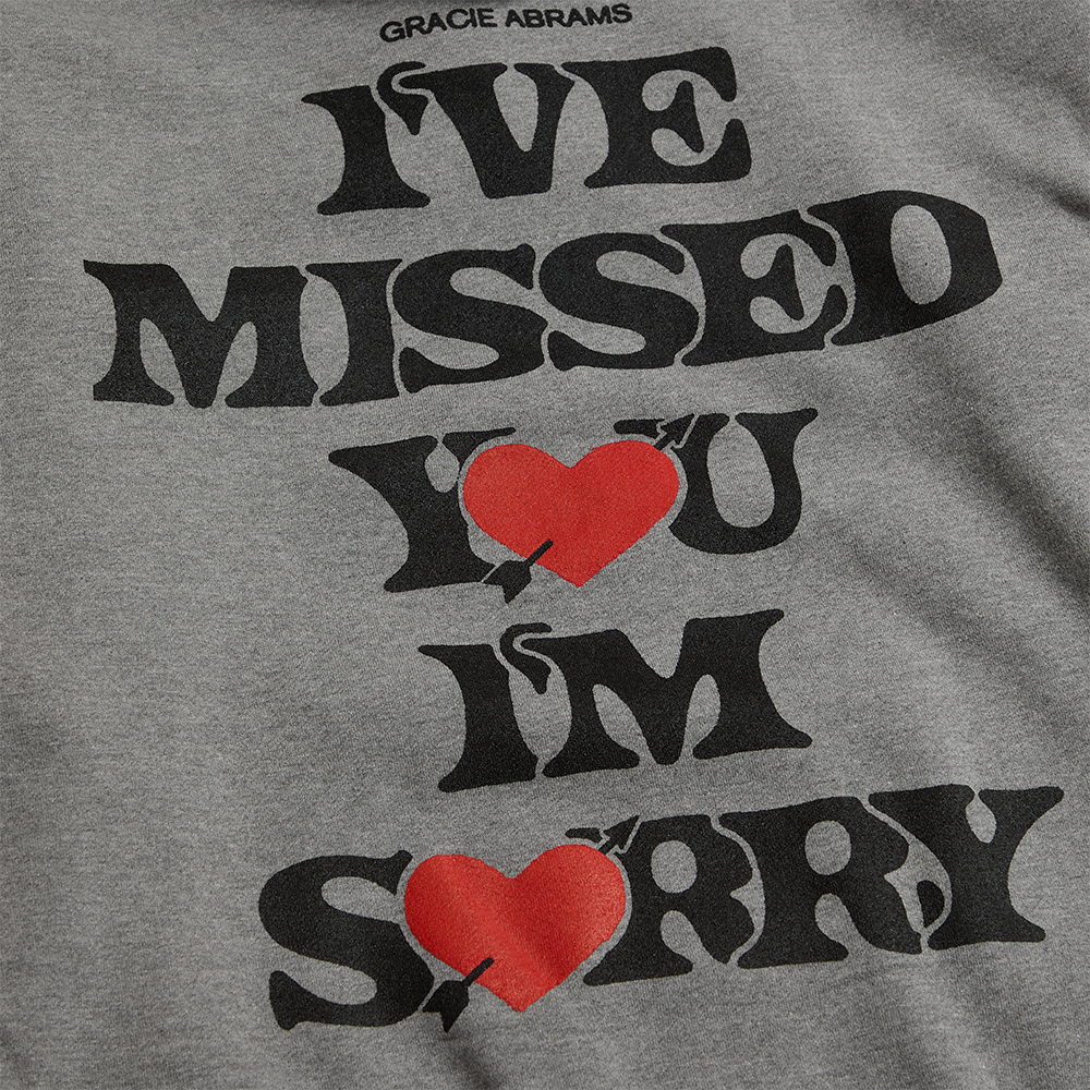 Gracie Abrams - i've missed you, i'm sorry heather gray hoodie
