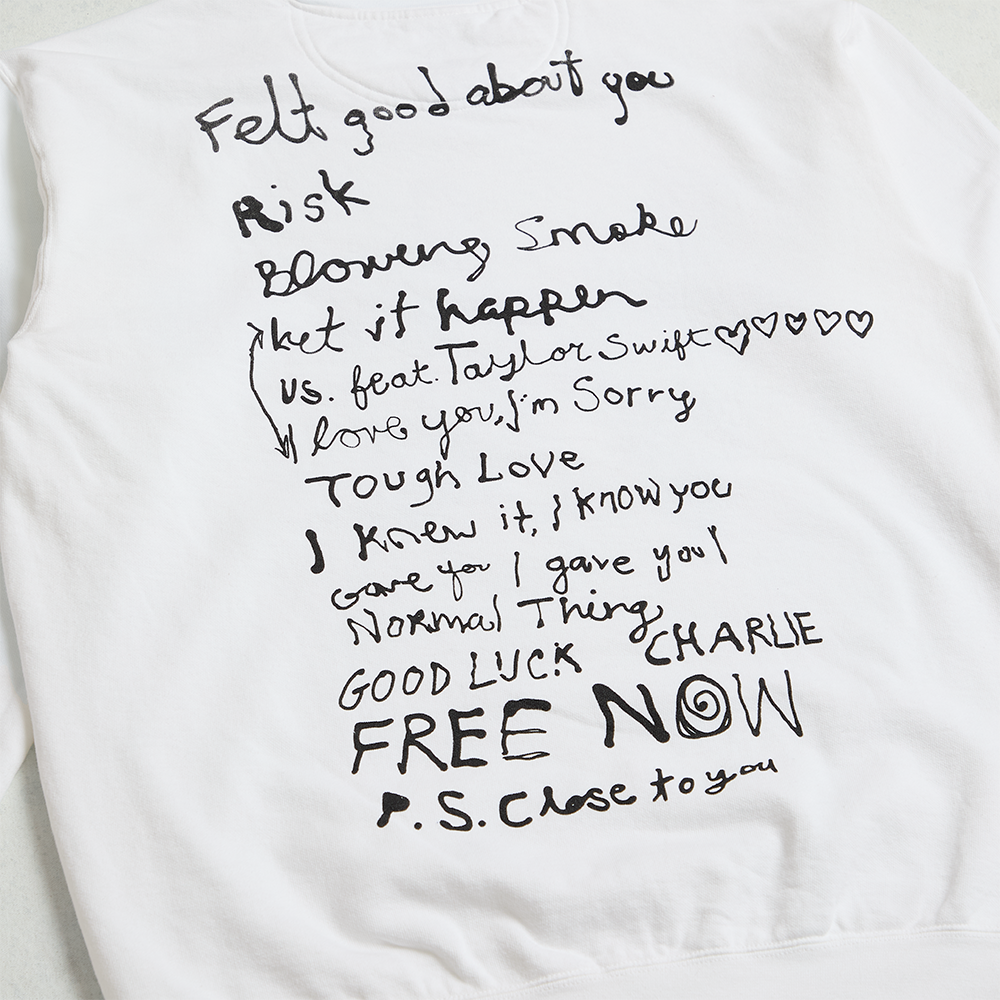 Gracie Abrams - The Secret of Us Tracklist Crewneck Pullover